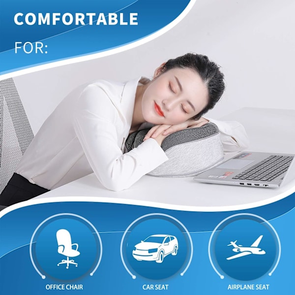 Justerbar U-formad Resekudde i Memory Foam blå