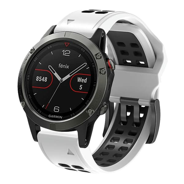 Silikonrem for Garmin Fenix 7 22mm e White Black