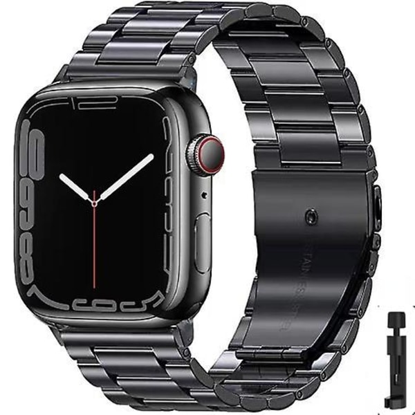 Metallrem för Apple Watch Ultra 49 mm 8 7 45 mm 41 mm Smart Watch Armband i rostfritt stål för Iwatch 6 5 4 3 Se 44 ​​mm 42 mm 40 mm Black and tool For iwatch 7 41mm