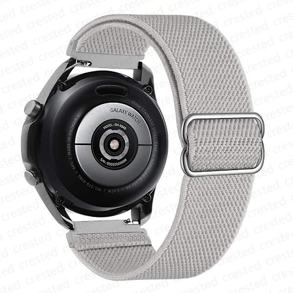 20 mm 22 mm bånd til Samsung Galaxy Watch 4/classic/3/5/pro/active 2 Gear S3 Elastic Nylon Loop Huawei Watch Gt 2 2e 3 Pro Strap gray 22mm