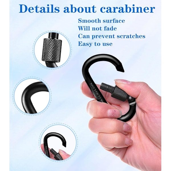 Heavy Duty Karabiner (1 Pakke) - D-Ring Låsende Snap Hook