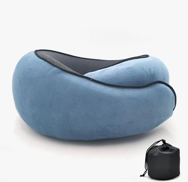 Komfort U-formet Rejsepude i Memory Skum, Mørkeblå