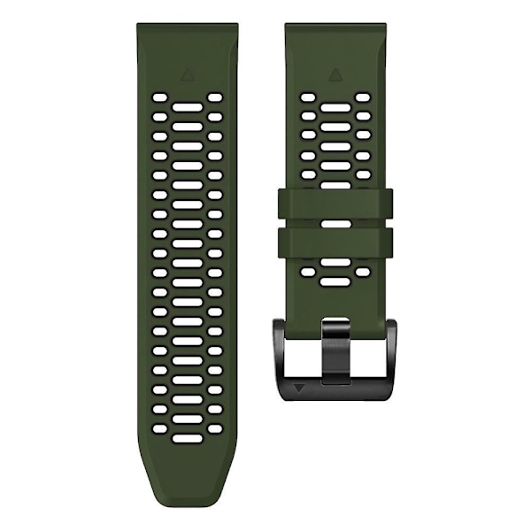 Silikonarmband för Garmin Fenix 7/ 7 Pro 22mm Tvåfärgad med 3 rader hål Army Green Black