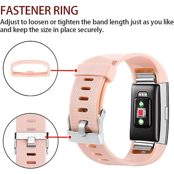 Udskiftningsbånd, der er kompatible med Fitbit Charge 2, Classic & Special Edition justerbare sportsarmbånd Pink Small