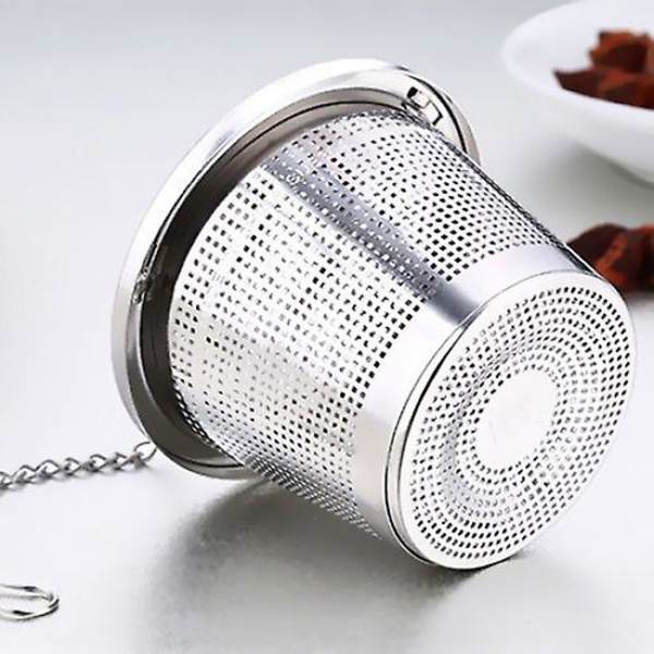 Rustfrit stål Infuser Si Mesh Te Filter Ske Locking Spice Ball