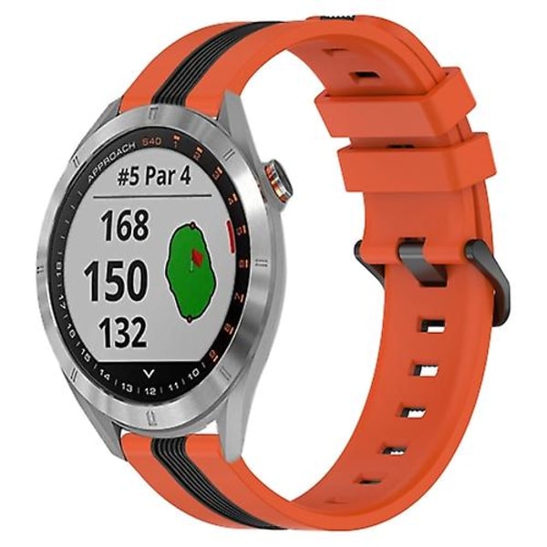 För Garmin Approach S40 20mm vertikalt tvåfärgs watch Orange-Black