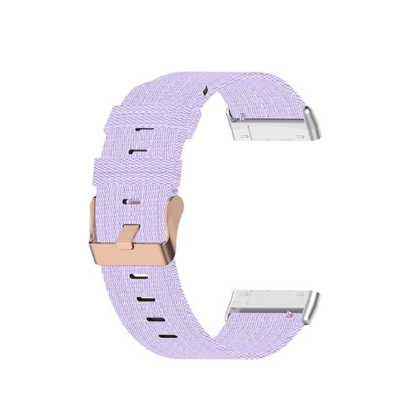 För Fitbit Versa 4 / Sense 2 Universal Nylon Weave Canvas Watch Band Light Purple