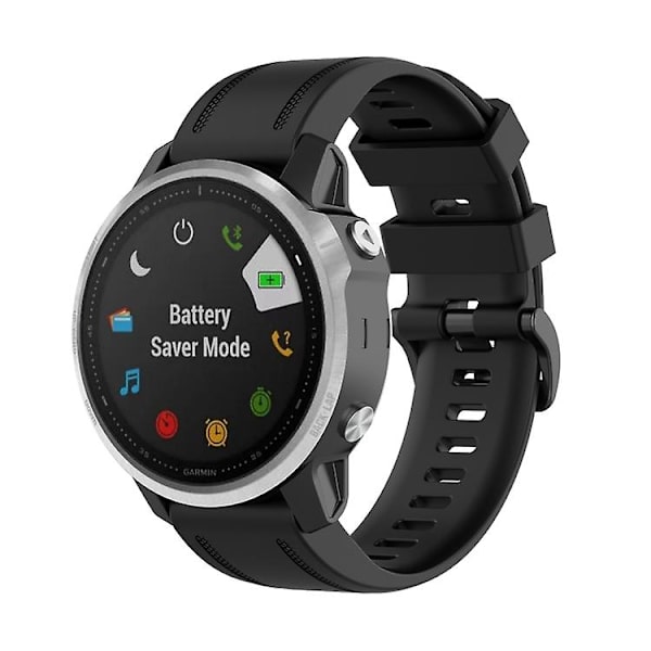 Garmin Fenix ​​6s:lle 20 mm:n pikakiinnitys, virallinen tekstuurirannekellon ranneke muovipainikkeella Black
