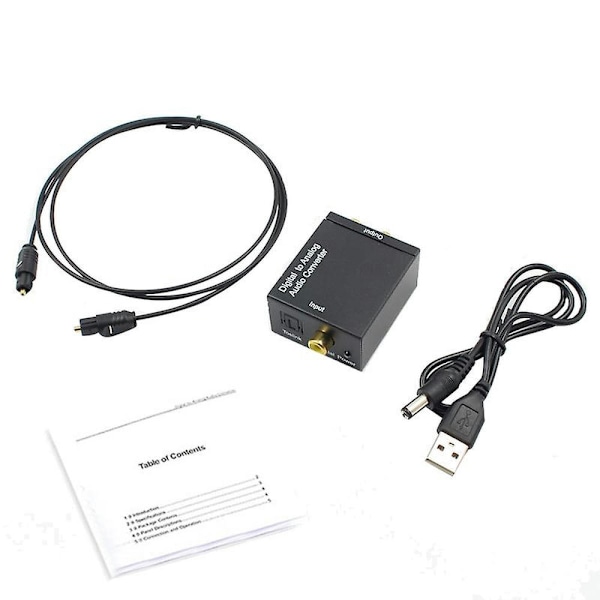 Optisk Koaksial Toslink Digital Til Analog Lydkonverter Adapter Rca L/r 3.5mm