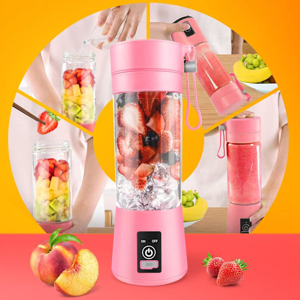 Bärbar mixer med 6 ultraskarpa blad 17Oz 4000mAh kraftfull juicepress