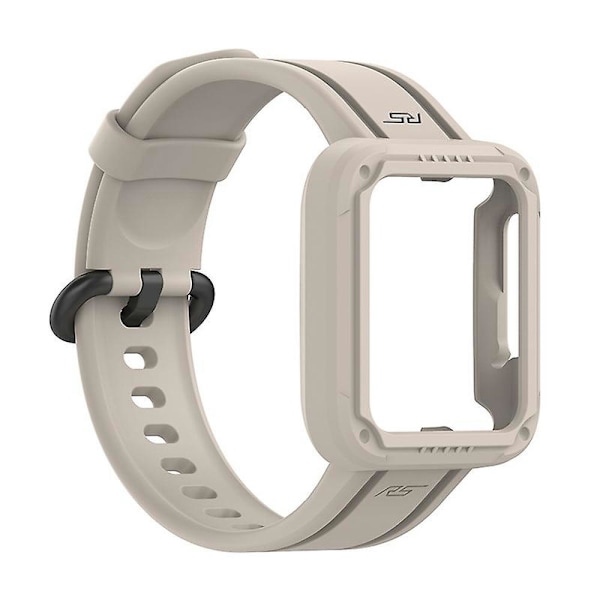 Xiaomi Redmi Watchmi Watch 2/Mi Watch Lite/Mi Watch Lite 2 -rannekke rannekkeella ja kellokuorella Beige