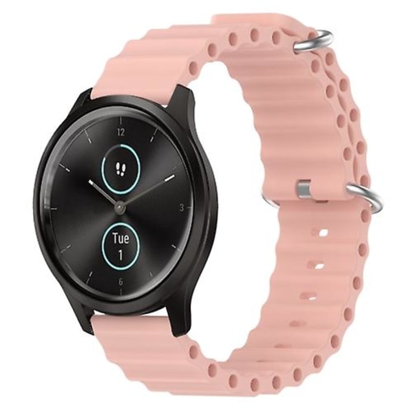 För Garmin Garminmove Style 20mm Ocean Style Silikon Solid Color Watch Band Pink