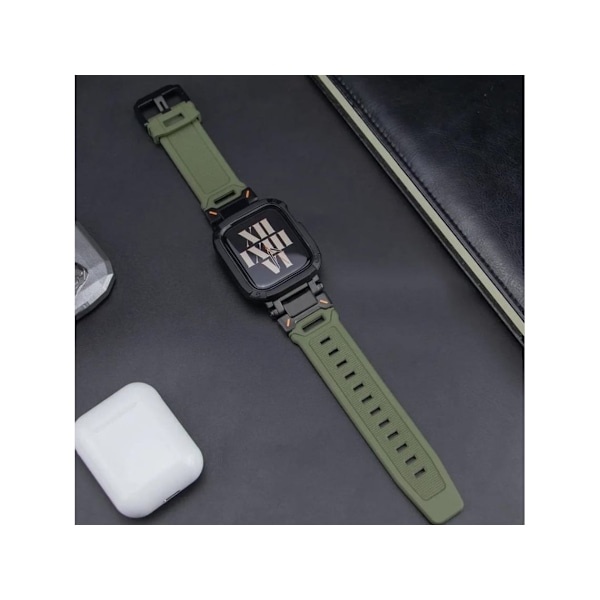 360 Skyddspaket Adventurer Armband Apple Watch Series 6 44mm Grön och Svart