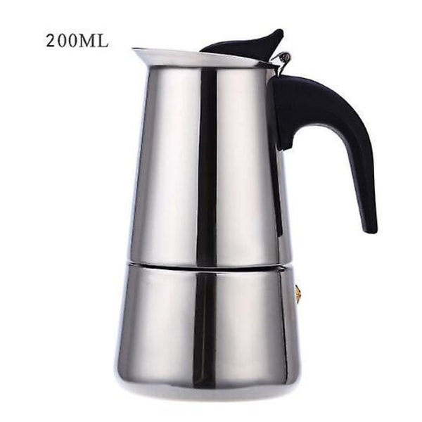 2/4/6/9 kupit Kahvipannu ruostumatonta terästä Mokka Espresso Latte Liesitaso Suodatin Moka Kahvinkeitin Kahvipannu keittiöön Wf1111 200ML