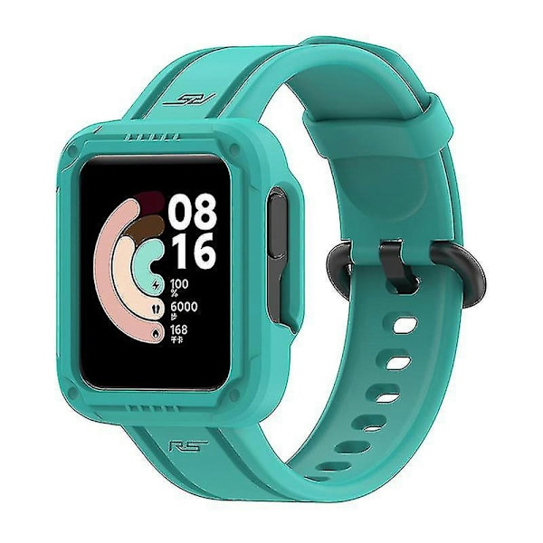 Xiaomi Redmi Watch/redmi Watch 2/mi Watch Lite/mi Watch Lite 2 älykellohihna pehmeä silikoni ranneke kellokuorella 1 Green