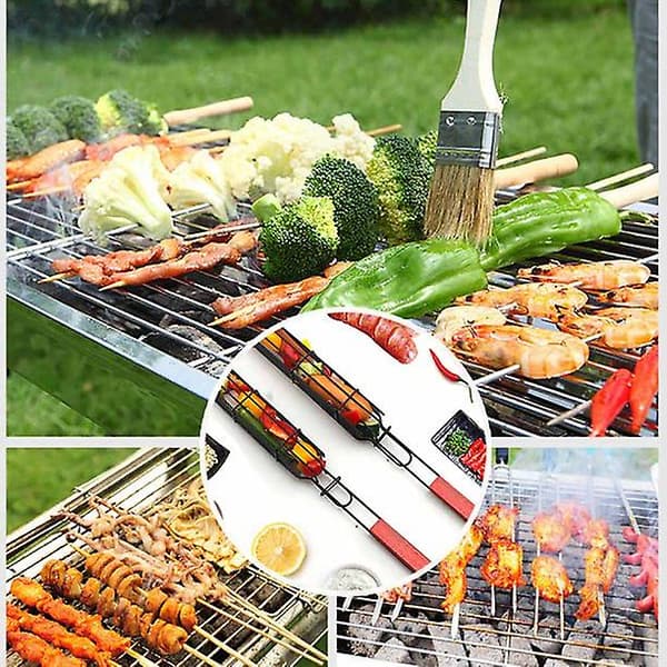 Grillkurv i rustfrit stål med låsedesign til udendørs grill