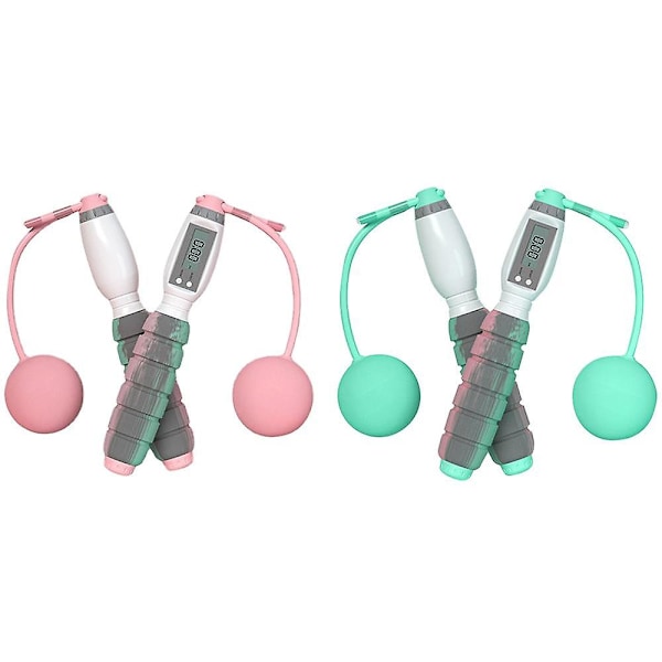 Counting Skipping Rope Wireless Skip Rope Electronic Digital Cordless Jump Ropes Pink