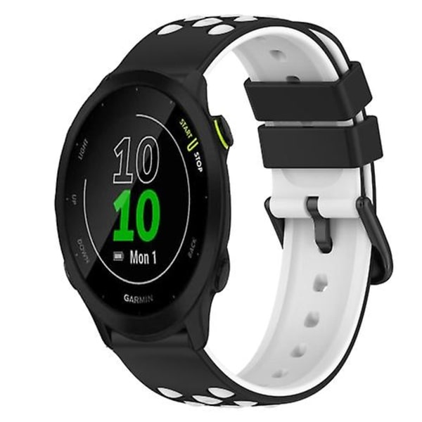 Til Garmin Forerunner 55 20 mm tofarvet silikoneurrem Pink-White