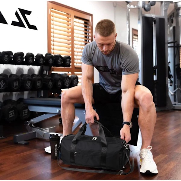 Gymtaske til kvinder og mænd, Lille sportstaske med vådtaske og sko-rum, Rejsetaske, Weekender.