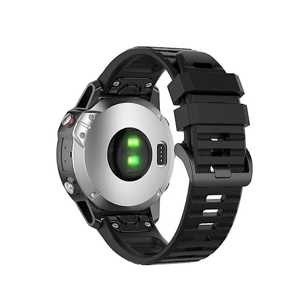 Til Garmin Fenix ​​6 22mm Quick Release Official Texture Armbåndsurrem med plastikknap Black