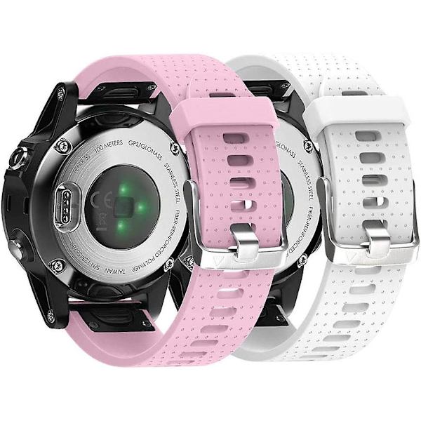 Ersättningsrem för Fenix ​​5s Plus/fenix 6s Pro/fenix 7s/d2 Delta S Smartwatch (silver Spänne-mörkblå) 2pcs
