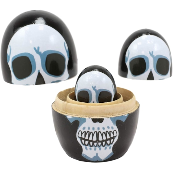 Ebros 5-delt sæt Fantasy Underworld Nesting Dolls Matroyshka Babushka Træfigurer 9,5 cm høje Ossuary Macabre Accent Statuer (Day of Day of