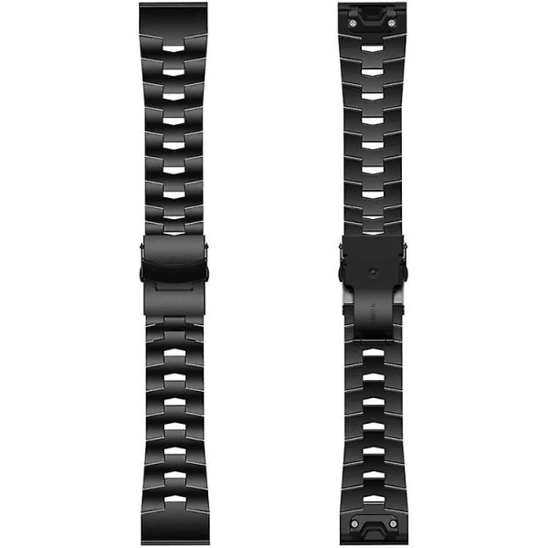 For Garmin Fenix ​​6x 26 mm titanlegering hurtigutløser klokkerem Black