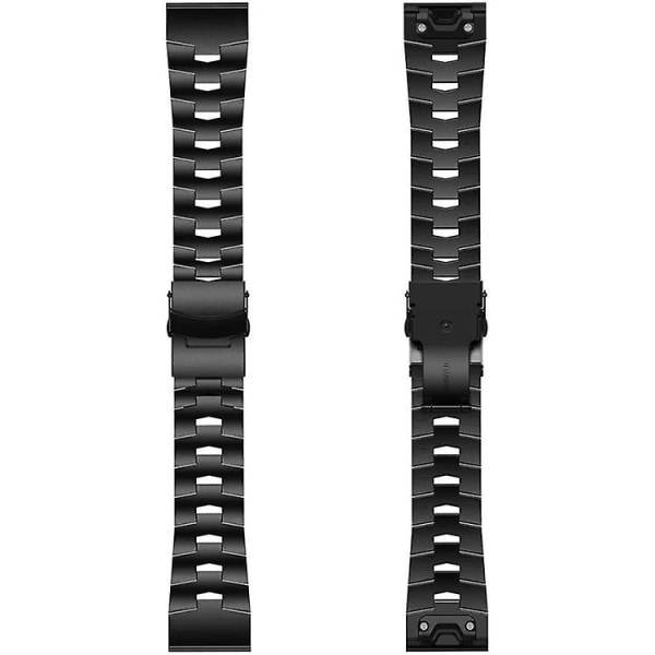 For Garmin Fenix ​​6x 26 mm titanlegering hurtigutløser klokkerem Black