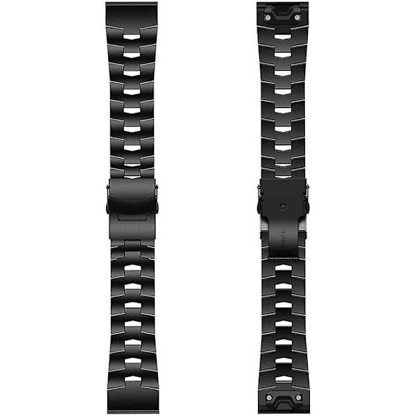 Til Garmin Fenix ​​6x 26 mm titaniumlegering Quick Release Urrem Black