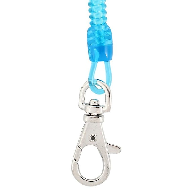 2 X Snap Hook Lila Blå Spring Stretchy Spiral Nyckelring Strap Sladd