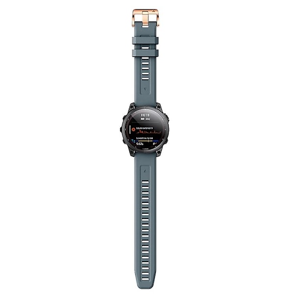 Til Garmin Fenix ​​6s 20 mm rosa guldspænde silikone urrem Navy blue