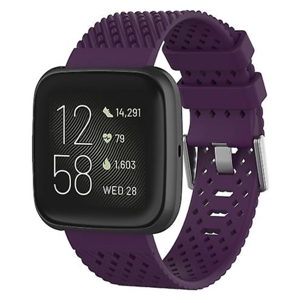 Til Fitbit Versa / Versa 2 / Versa Lite 20 mm åndbart silikone urbånd Purple