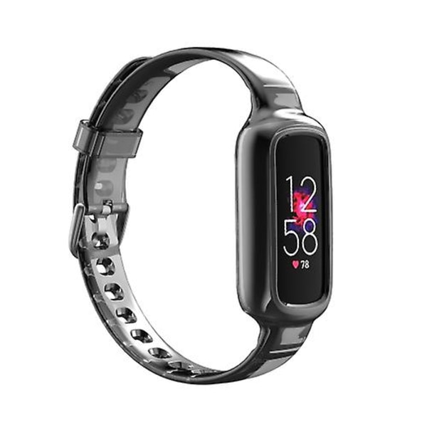 För Fitbit Luxe Silicone Integrated Watch Band Grey