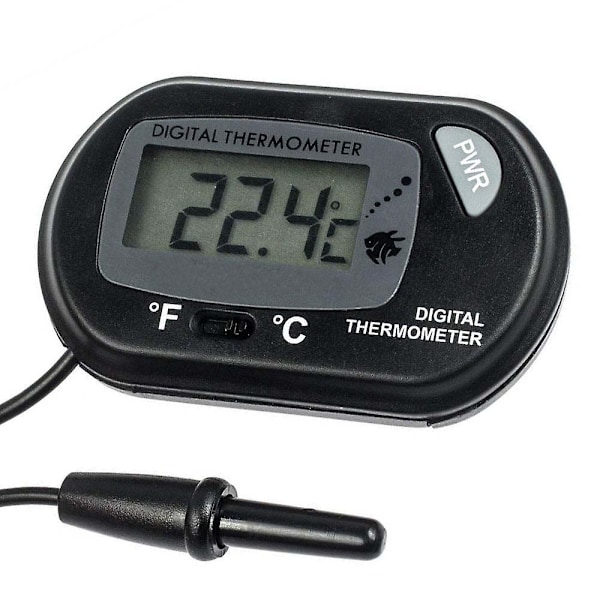 2 stk akvarietermometer LCD digital akvarietermometer med sugekopp fisketank vann terrarium temperatur for fisk og reptiler som øgle