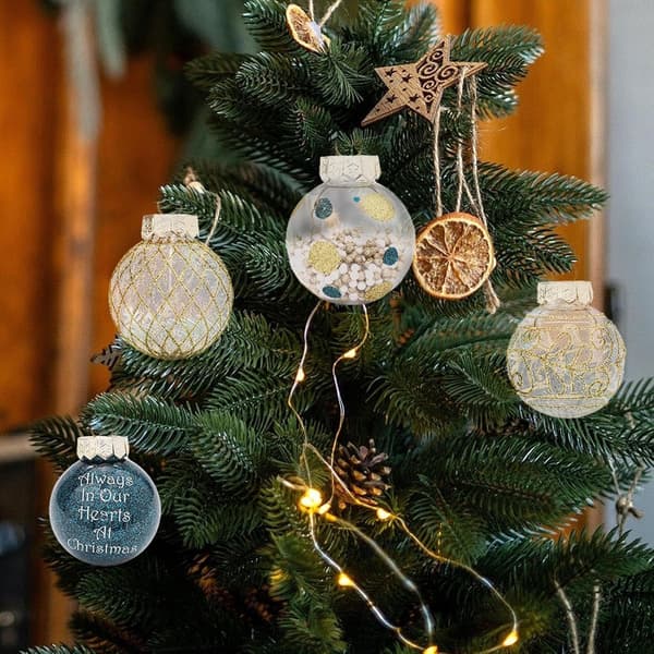 6 cm plastik julekugler, brudsikre, julepynt (blå guld - 25 stk.)