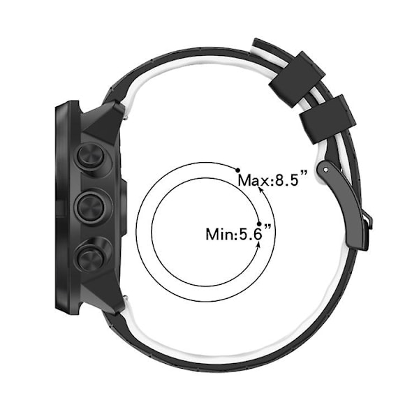 For Suunto 7 24 mm silikonklokkerem i blandede farger Orange-Black