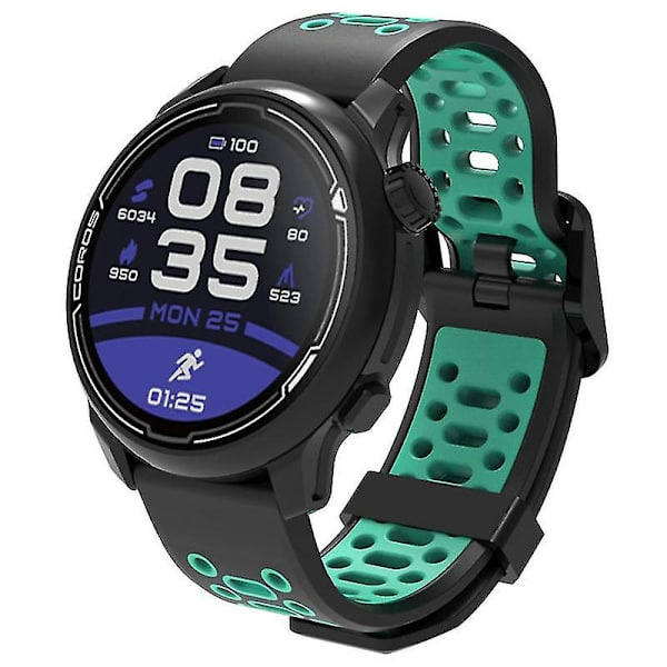 Dubbelfärgad 20 mm silikonklocka för Coros Pace 2/garmin Vivoactive 5/garminactive 5/venu Sq 2 Black Lake Blue