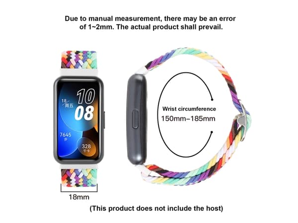 Smartwatch-rem for Huawei Strap 8 med nylonflettet spenne (rød)
