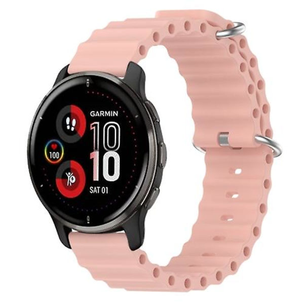 Til Garmin Venu 2 Plus 20 mm Ocean Style Silikone ensfarvet urbånd Pink