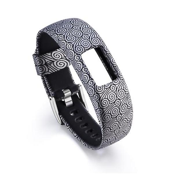 För Garmin Vivofit 4 Gloss & Color Integrated Silicone Watch Band Black Clouds