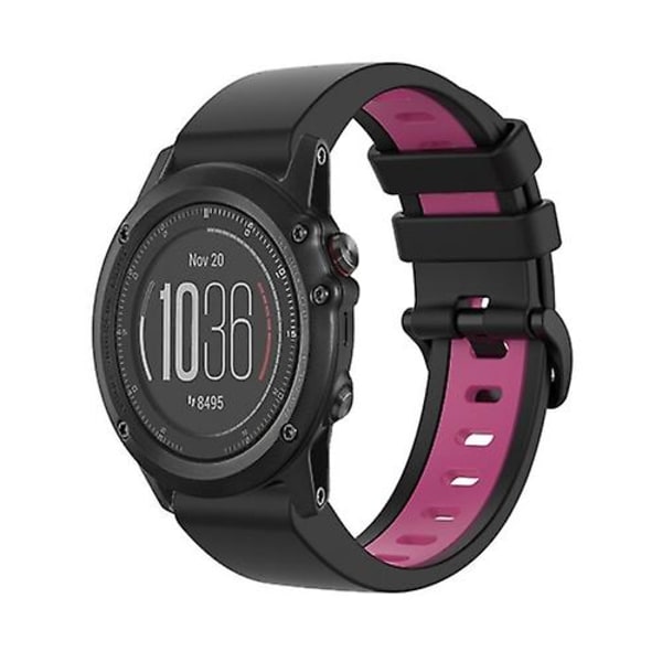 För Garmin Fenix ​​3 26mm silikon watch i två färger Black-Pink