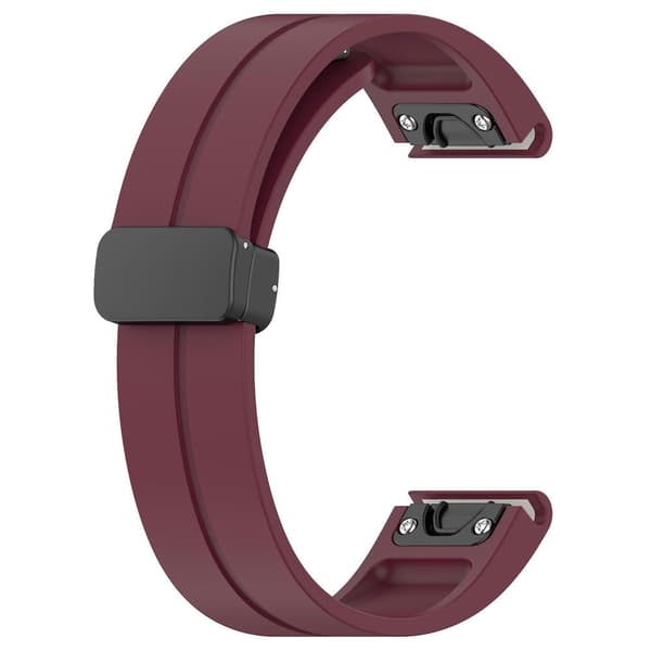 Sort spænde 22mm silikone urrem til Garmin Fenix 7/forerunner 965/955/945/935 Wine Red