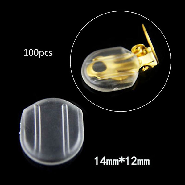 100 kpl Kirkkaat korvakorutyynyt Silikoni Comfort korvakorutyynyt korvakoruihin kiinnitettäville A 14mm*12mm