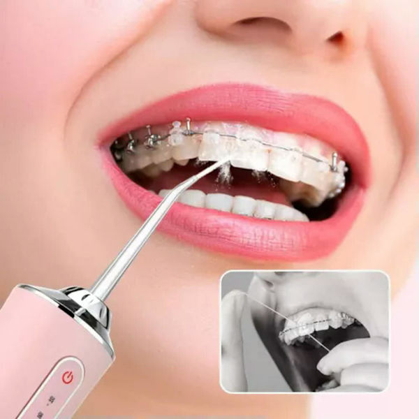 Oral Irrigator Vit Rechargeable Bärbar Tandtråd Usb