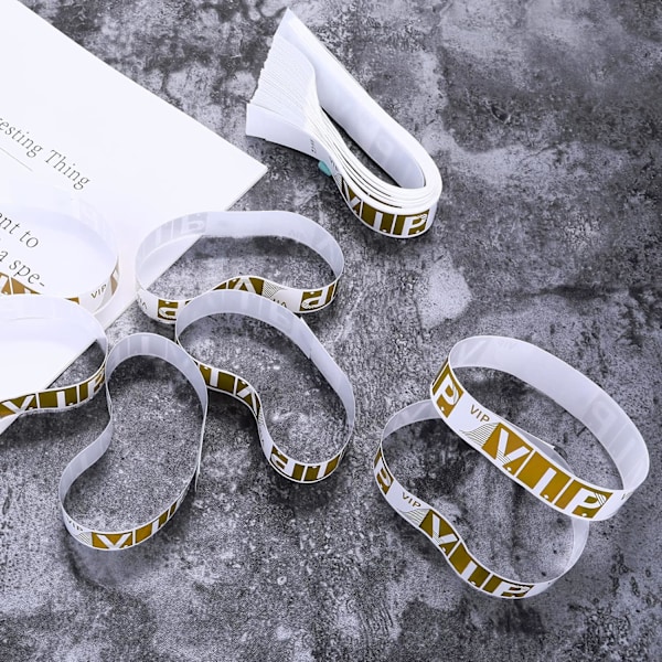 100 stk VIP-armbånd for arrangementer - Vanntette papirarmbånd