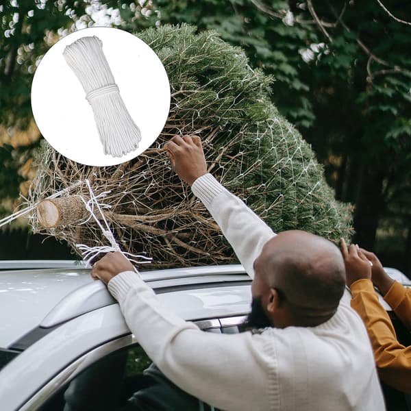 2 mm Rullgardin snor, 20 m hvit - nylon for bildeoppheng