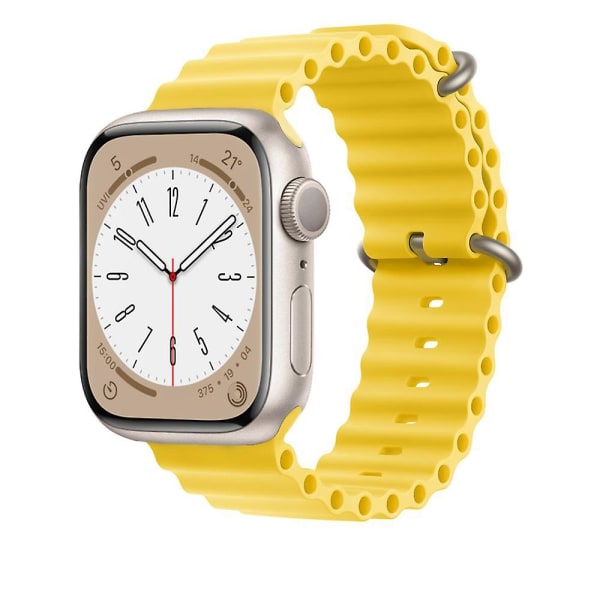 Ocean Armbånd For Apple Watch Band 44mm 40mm 45mm 41mm 49mm 42mm 38mm Smartwatch Silikonrem Iwatch Ultra Series 7 6 3 Se 8 Grey-orange 42 44 45 49mm