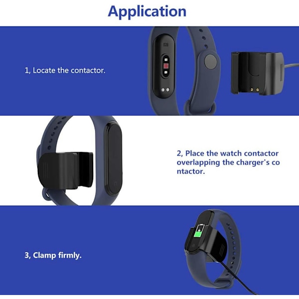 Oplader til Xiaomi Mi Band 4 opladningskabel [2 stk.], reserve avanceret USB-opladerkabel
