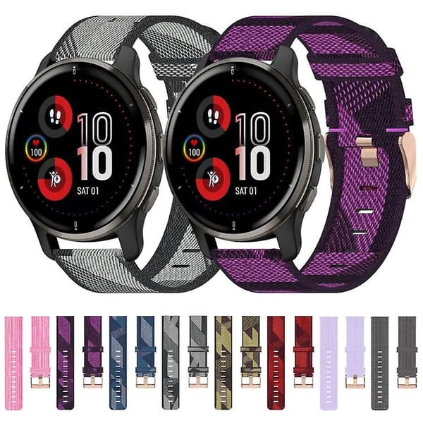 For Garmin Venu 2 Plus 20 mm nylon vevd klokkerem Yellow