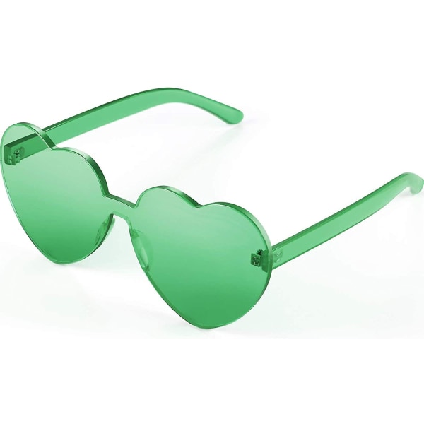 Hjerteformede solbriller Festsolbriller, godterifargede solbriller Green
